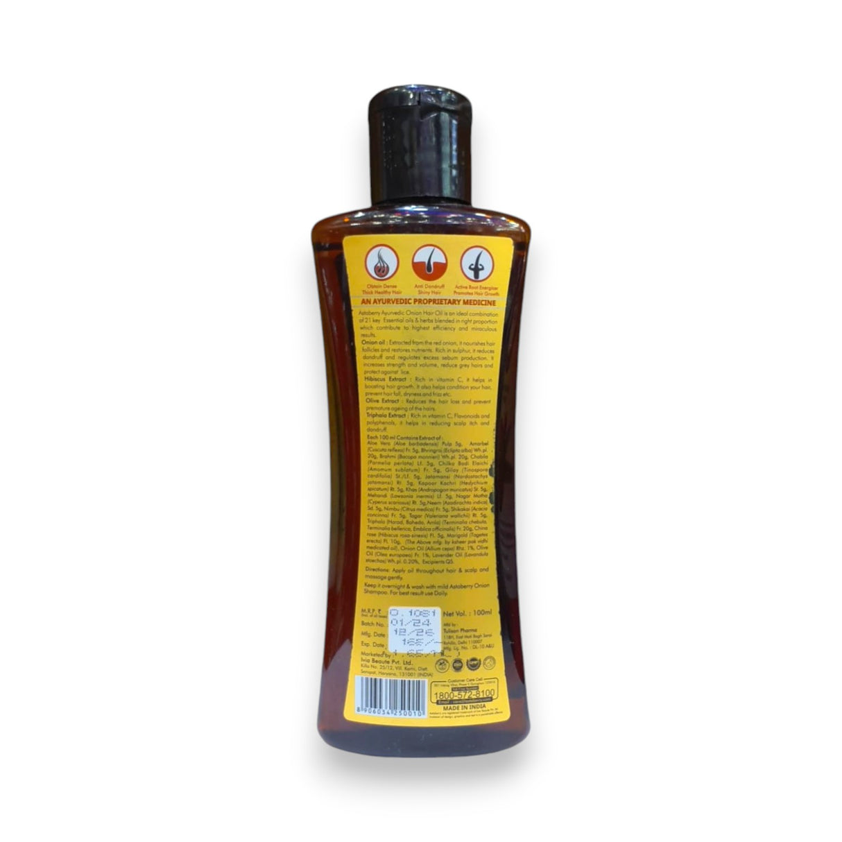 Astaberry Ayurvedic Onion Hair Oil 200ml Glagil