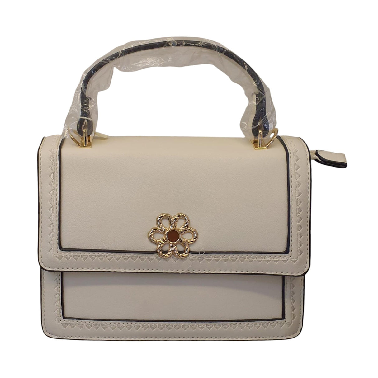 Flower Embellished Closure Elegant Handbag Glagil