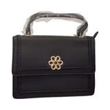 Flower Embellished Closure Elegant Handbag Glagil