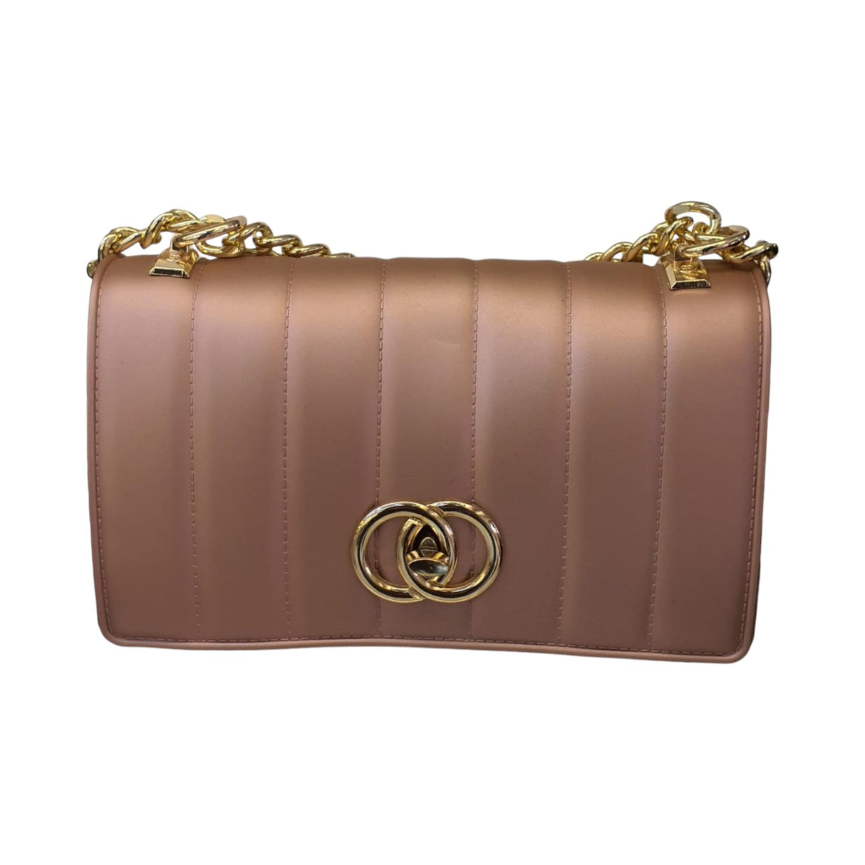 Quilted Shoulder Bag with Gold Chain Glagil