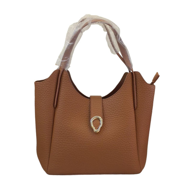 Textured Faux Leather Tote Bag Glagil