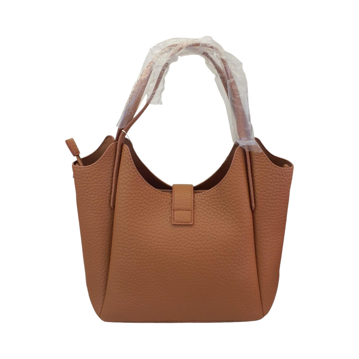 Textured Faux Leather Tote Bag Glagil