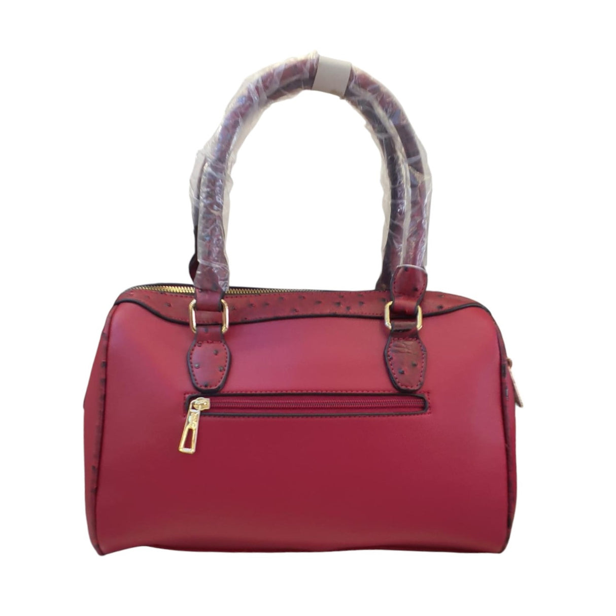 Faux Leather Duffle Handbag Glagil