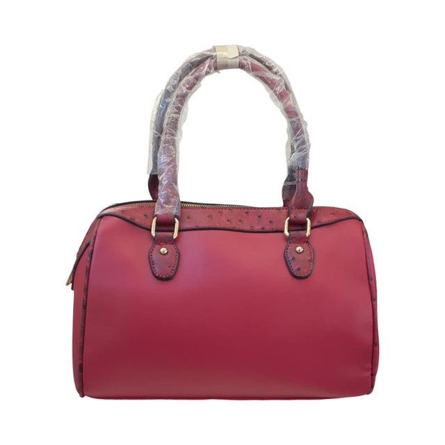 Faux Leather Duffle Handbag Glagil