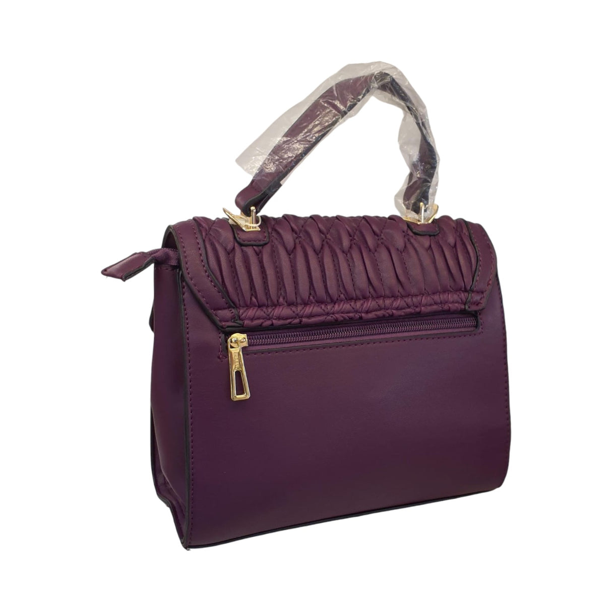 Maroon Quilted Leather Handbag Glagil