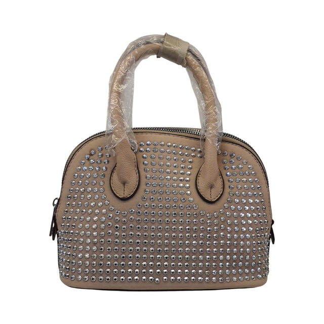 Beige Rhinestone Mini Handbag Glagil