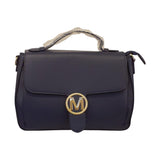 Leather Handbag with Gold M Accent Glagil