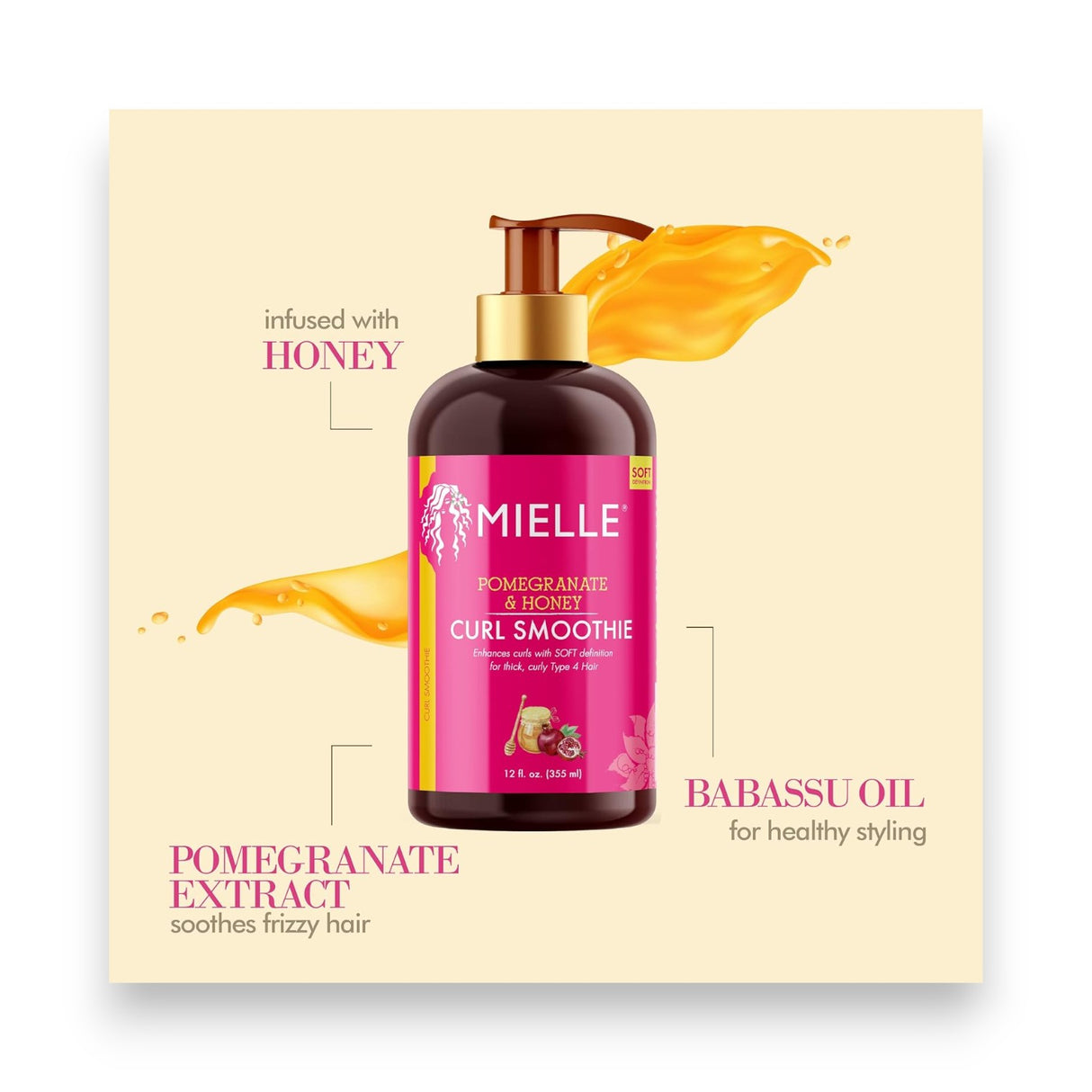 Mielle Pomegranate & Honey Curl Smoothie 355g Glagil