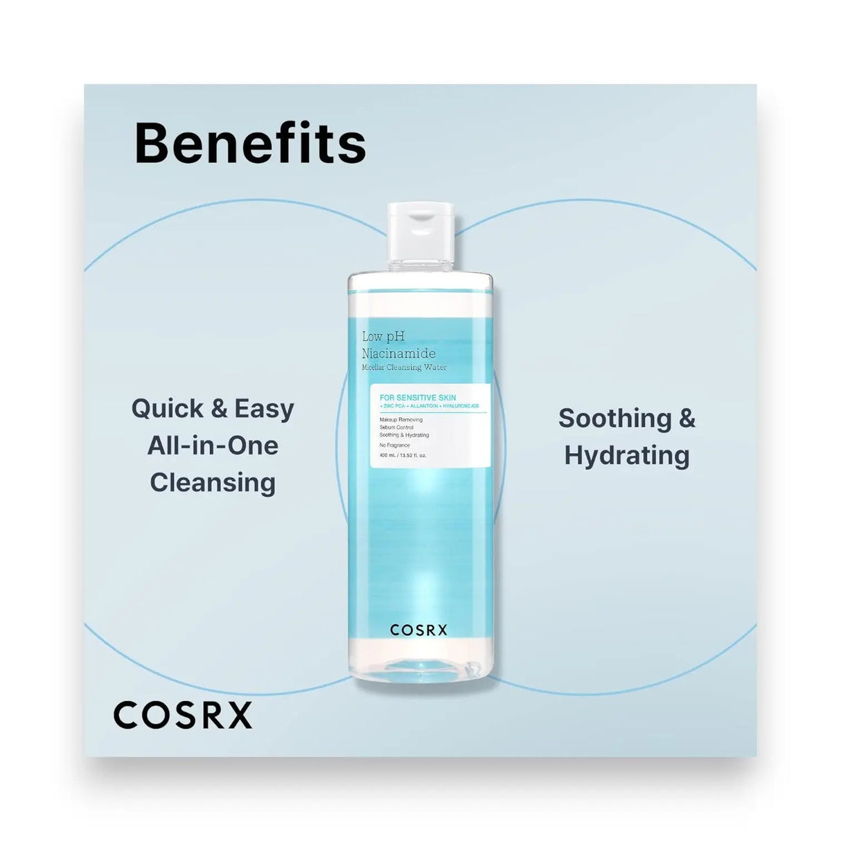 Cosrx Low pH Niacinamide Micellar Cleansing Water 400ml - Glagil