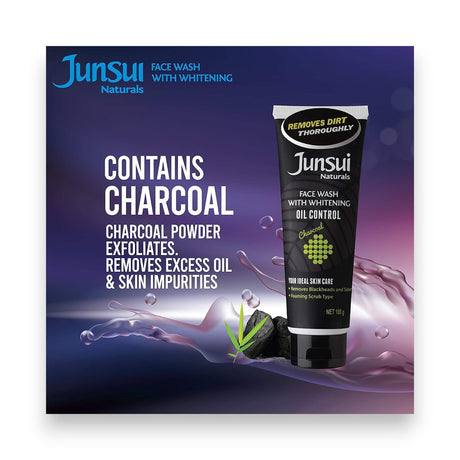 Junsui Naturals Oil Control Charcoal Face Wash 100g Glagil