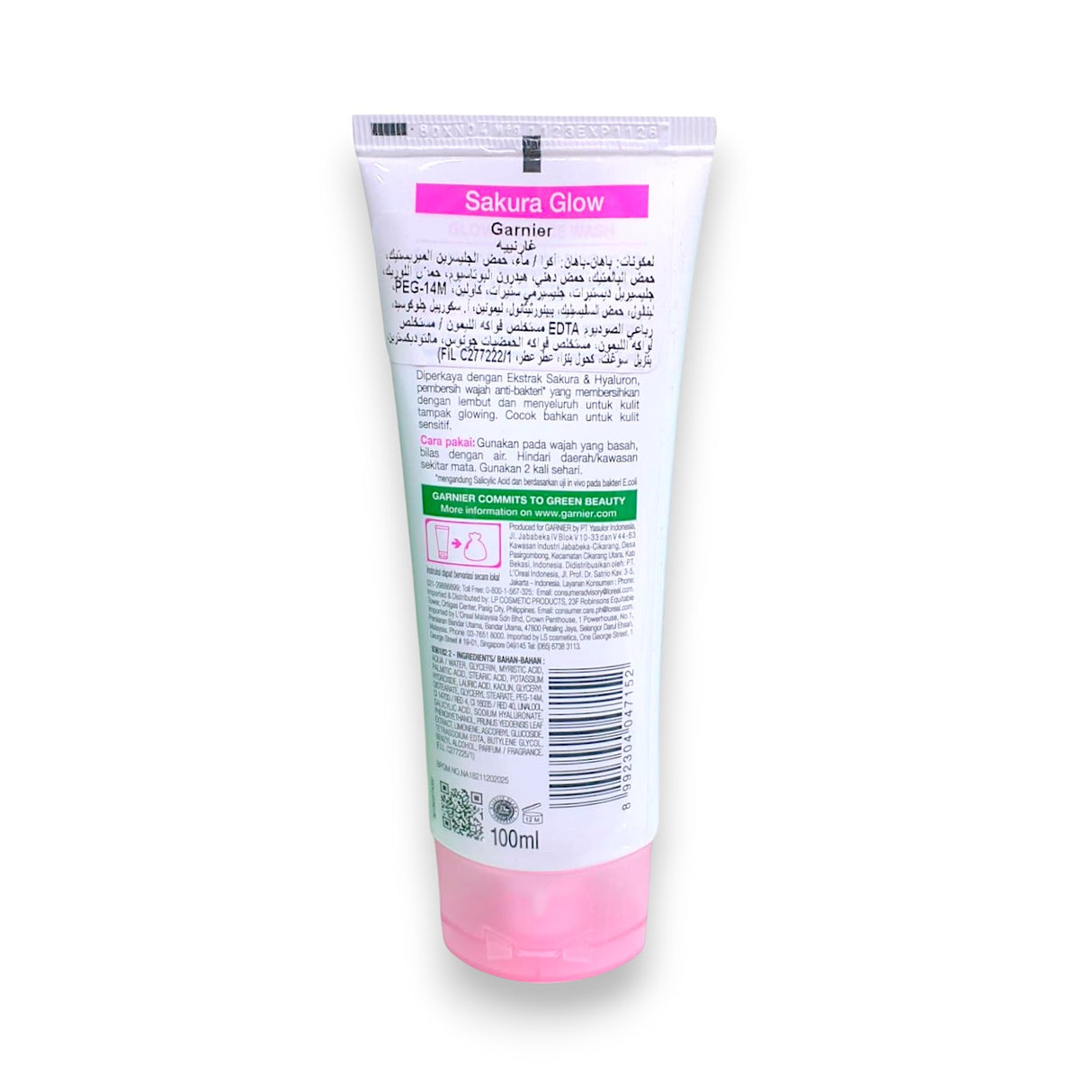 Garnier Sakura Glow Hyaluron Face Wash 100ml Glagil