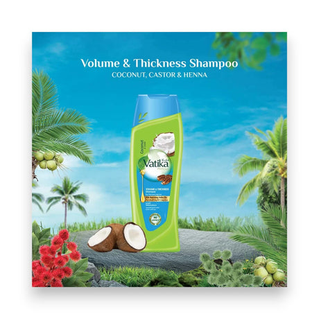 Vatika Coconut Shampoo Volume and Thickness 400ml Glagil