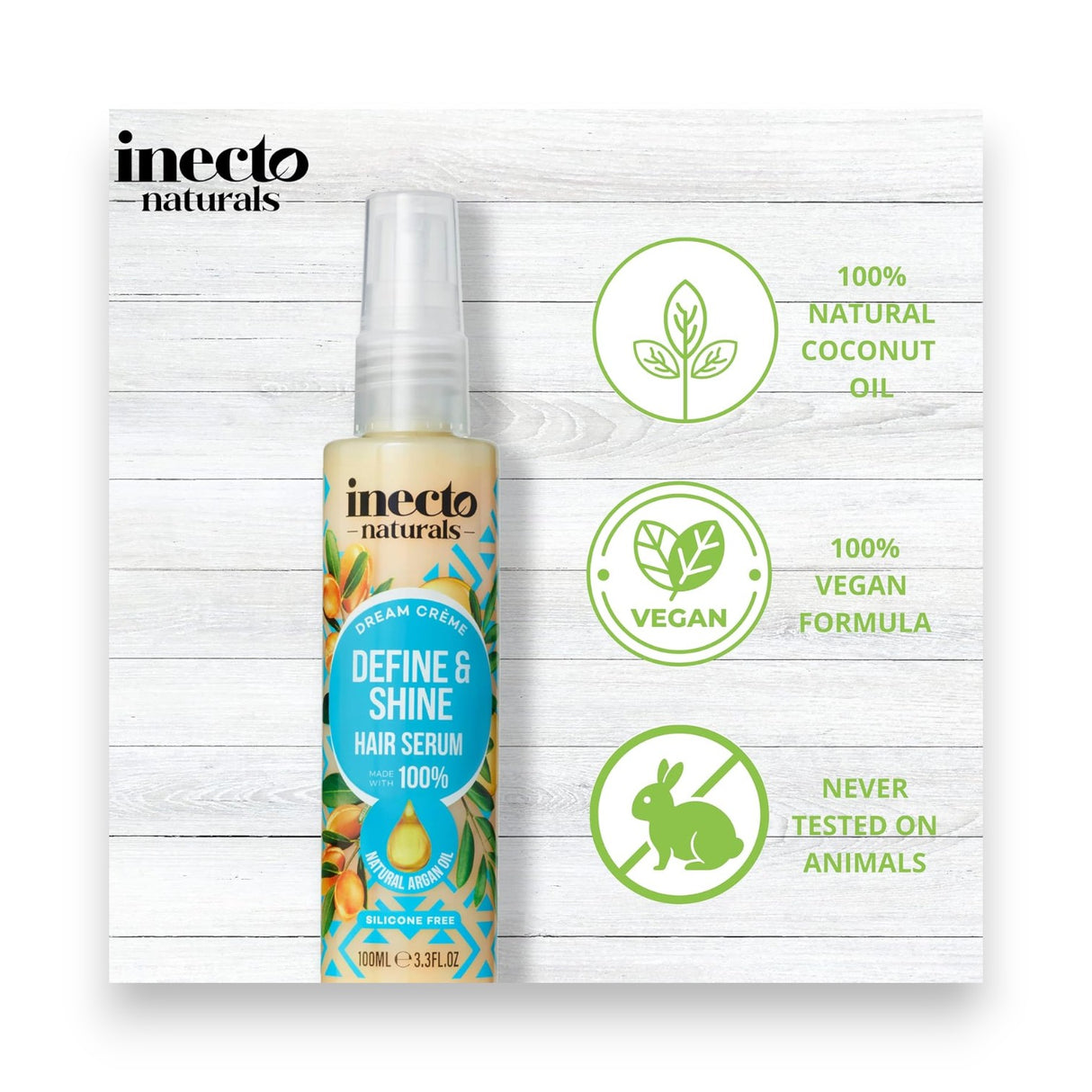 Inecto Naturals Define & Shine Hair Serum 100ml Glagil