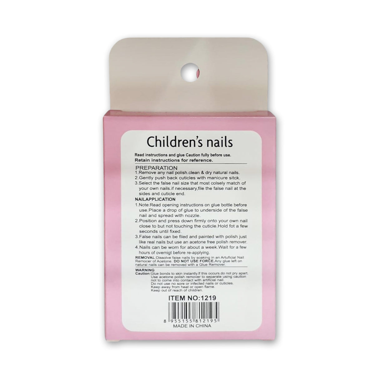 Children False Nails 12pcs Glagil