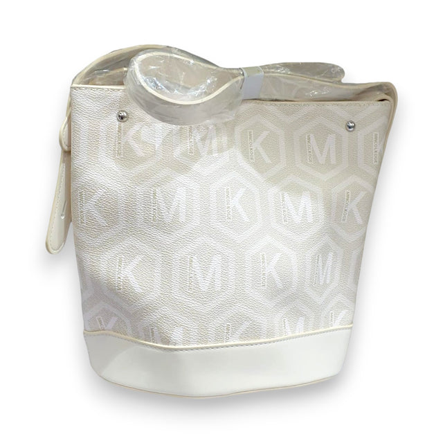 MK Designer Bucket Bag - White Monogram Glagil