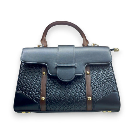 Textured Leather Detachable Strap Hand Bag Glagil