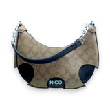 Nico Half Moon Leather Hand and Shoulder Bag Glagil