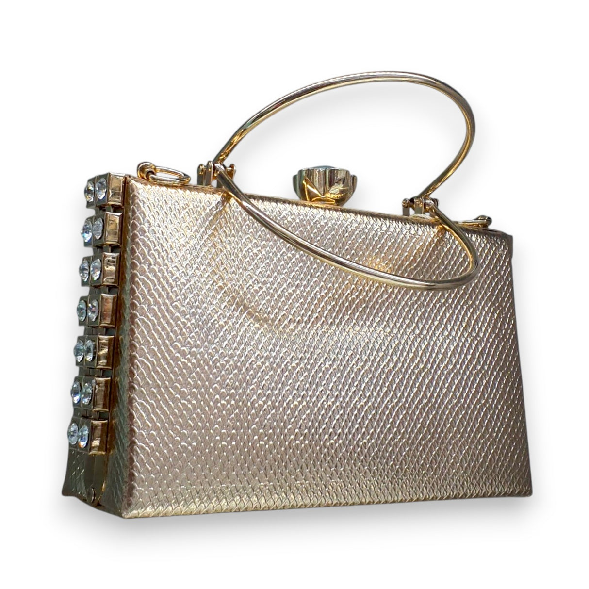 Nice Style  Metallic Clutch Purse with Rhinestones Glagil