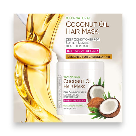 Roushun Naturals Coconut Oil Hair Mask 260ml Glagil