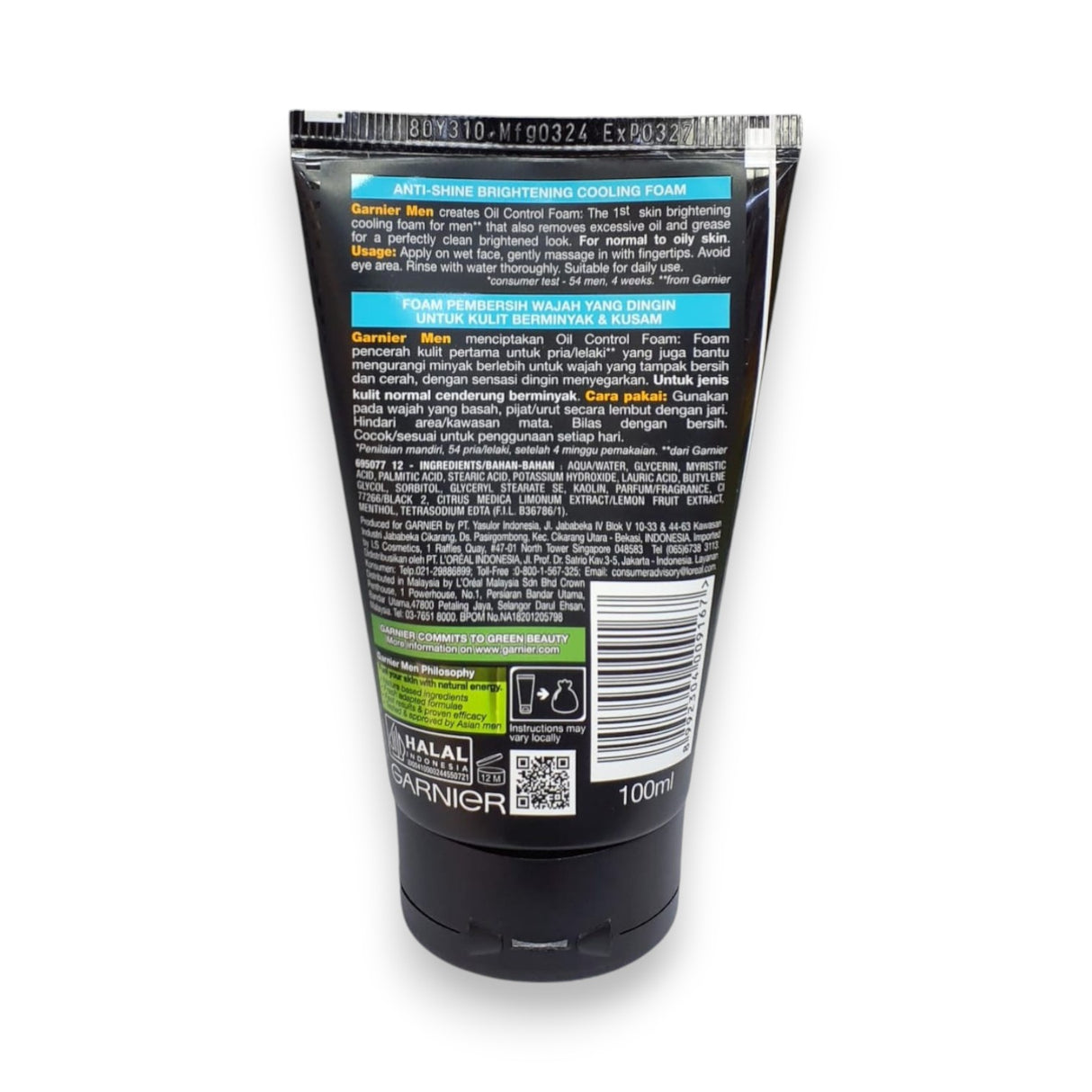 Garnier Men Oil Control Brightening Foam 100ml Glagil