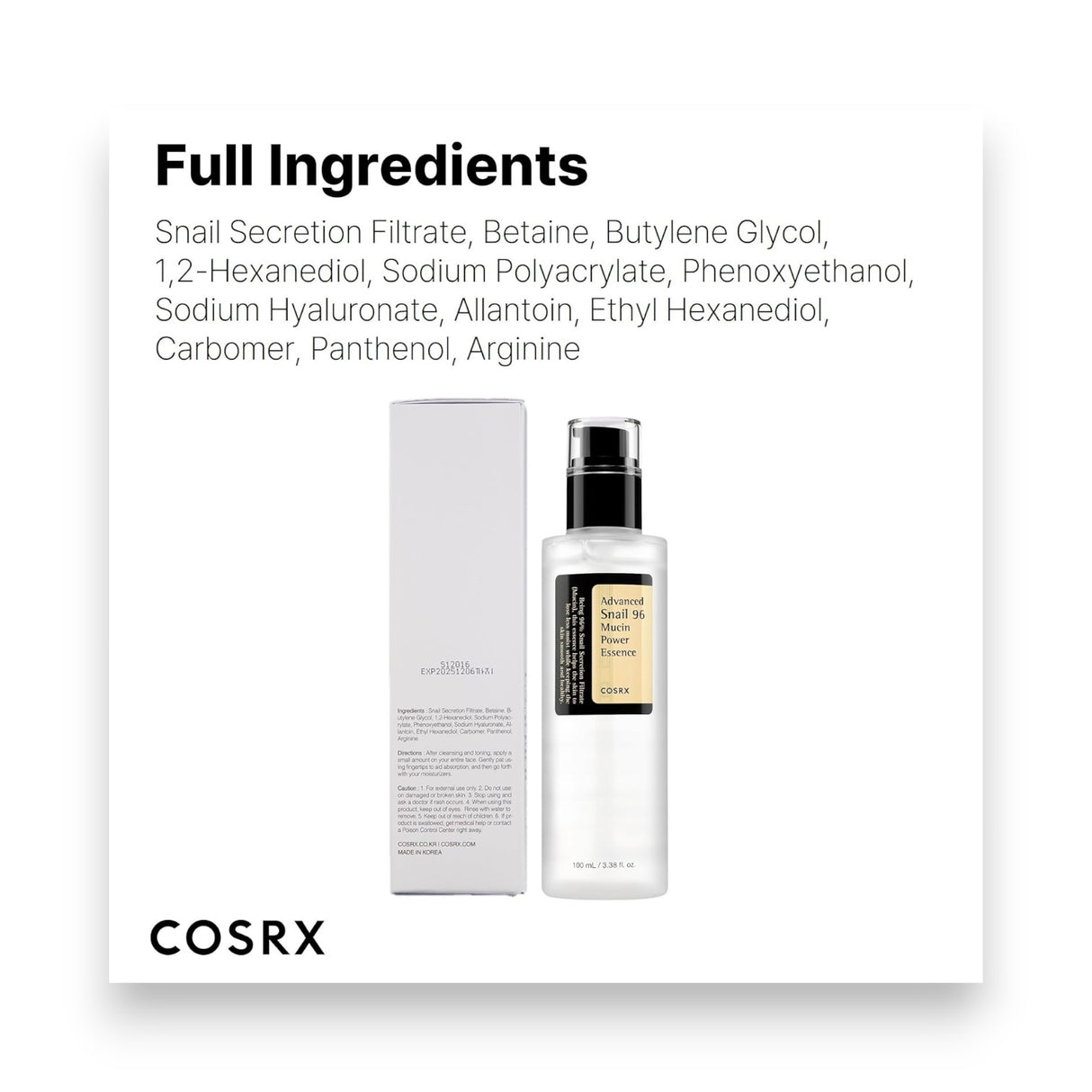 Cosrx Advanced Snail 96 Mucin Power Essence 100ml Glagil