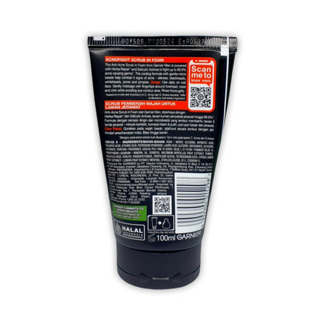 Garnier Men AcnoFight Anti-Acne Scrub in Foam 100ml Glagil