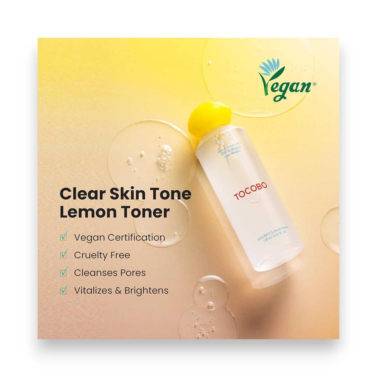 Tocobo AHA BHA Lemon Toner 150ml Glagil