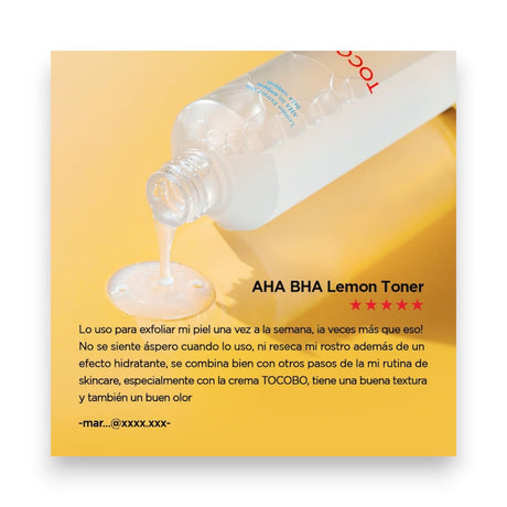 Tocobo AHA BHA Lemon Toner 150ml Glagil