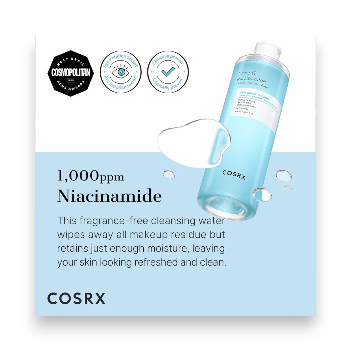 COSRX Low pH Niacinamide Micellar Cleansing Water 400ml Glagil