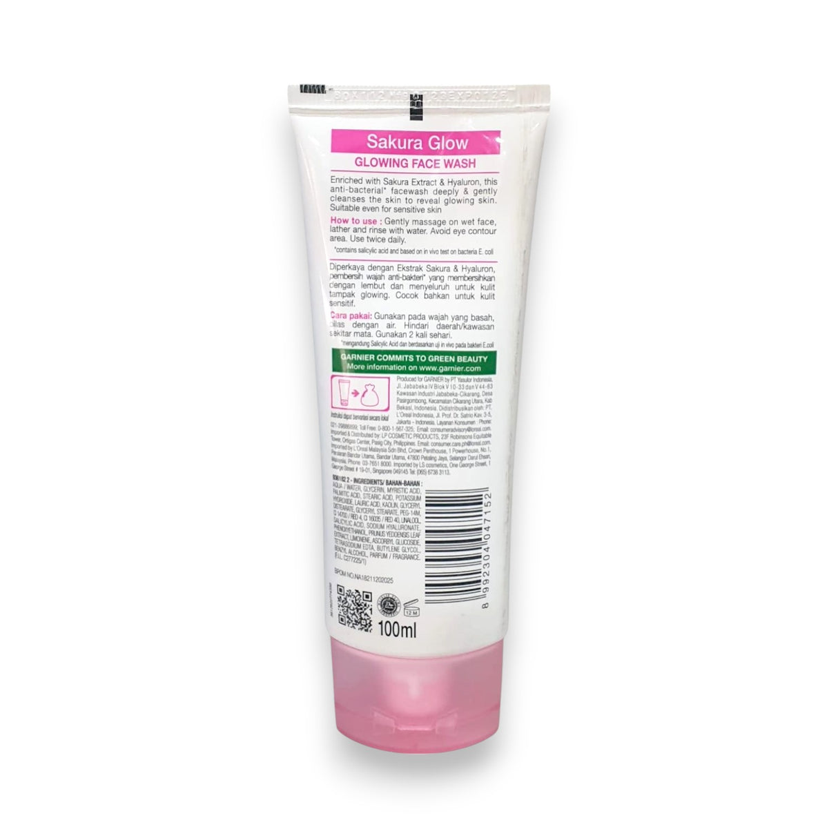 Garnier Sakura Glow Hyaluron Face Wash 100ml Glagil