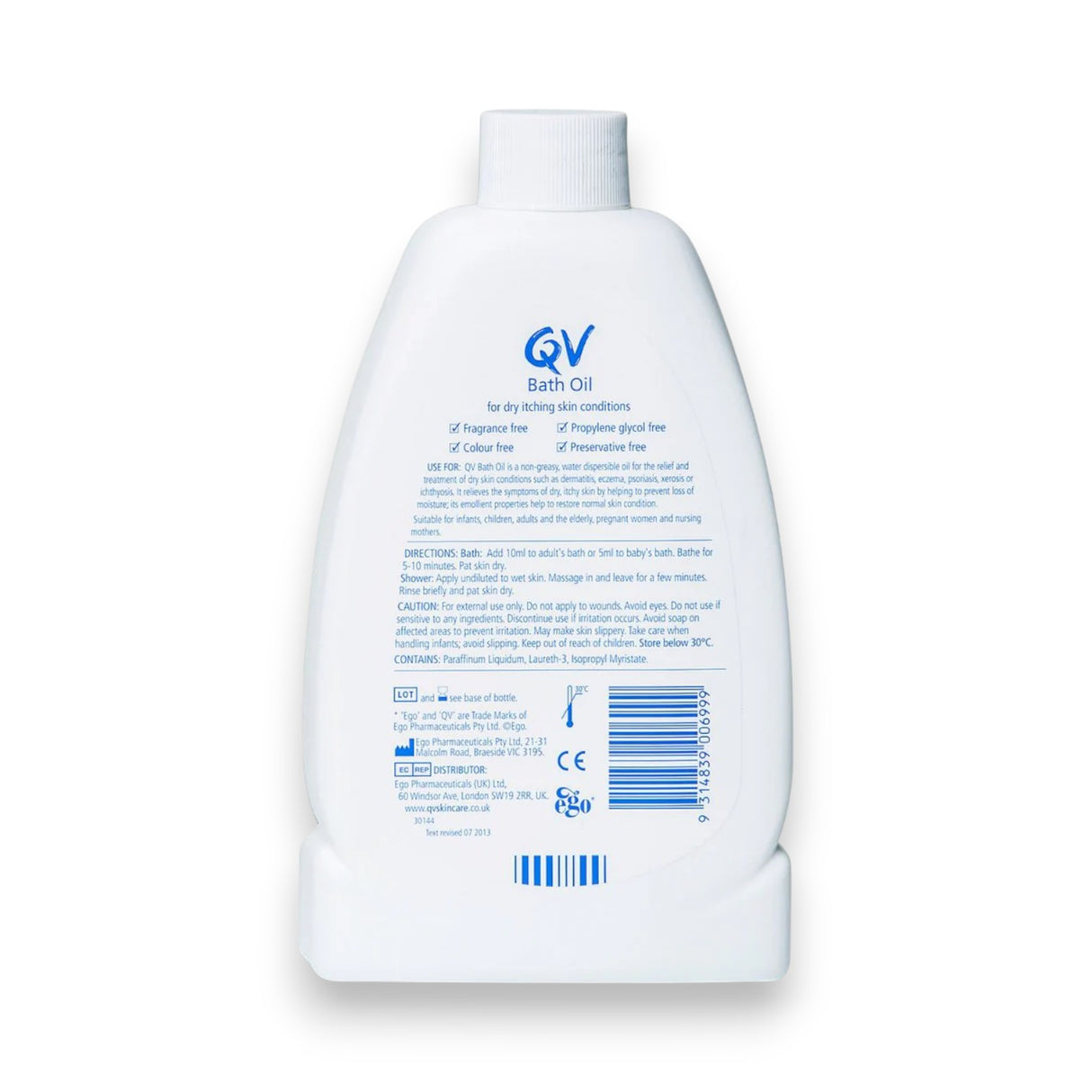 QV Bath Oil for Dry Itching Skin Conditions  500ml Glagil