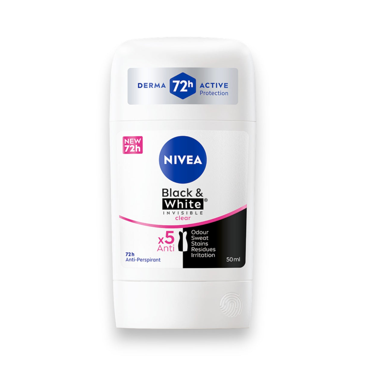 Nivea Black & White Invisible Clear 72h Anti-Perspirant Stick Deodorant 50ml Glagil