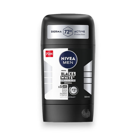 Nivea Men Black and White 72h Deodorant Stick  50ml Glagil