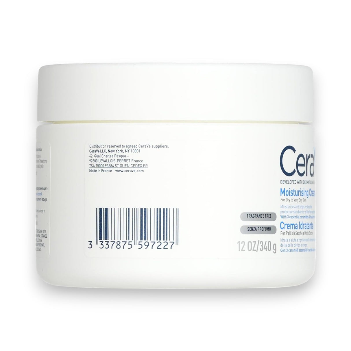 CeraVe Moisturizing Cream for Dry to Very Dry Skin 340g Glagil