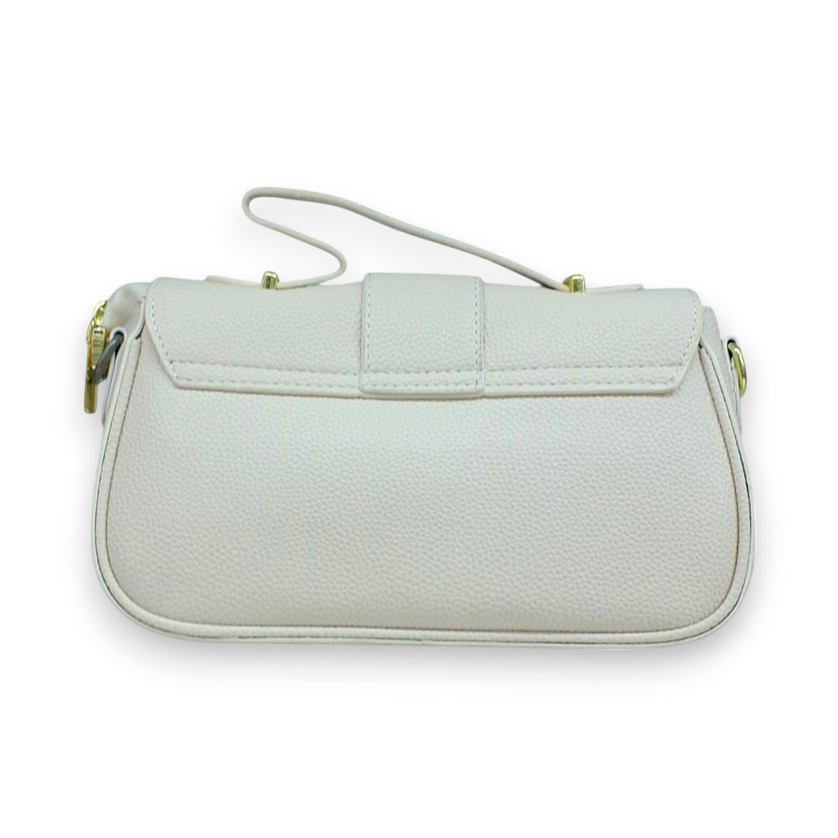 Ivory Leather Shoulder Bag with Buckle Glagil