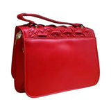 Embossed Shoulder Bag with Metal Accent Center - Glagil