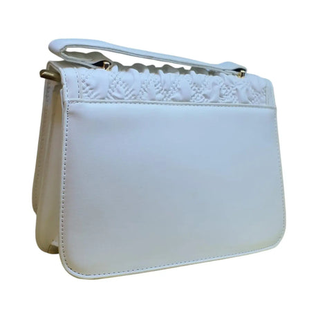 Embossed Shoulder Bag with Metal Accent Center - Glagil