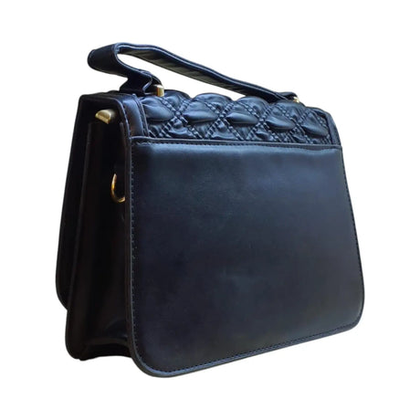 Embossed Shoulder Bag with Metal Accent Center - Glagil