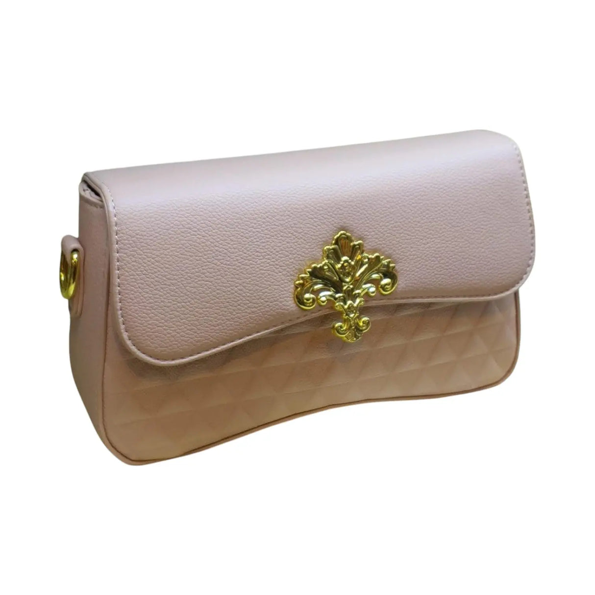 Small Leather Crossbody Bag with Gold Detailing - Glagil