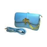 Small Leather Crossbody Bag with Gold Detailing - Glagil