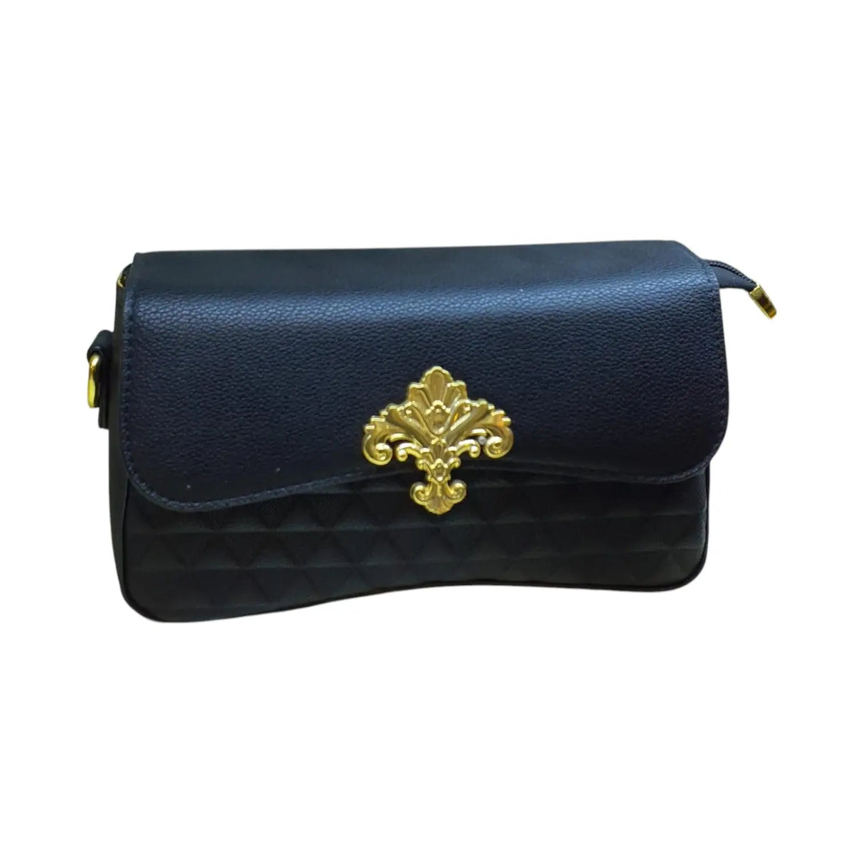 Small Leather Crossbody Bag with Gold Detailing - Glagil