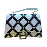 Checkered Shoulder Bag with "B" Logo - Glagil