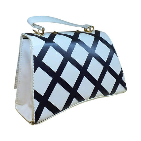 Checkered Shoulder Bag with "B" Logo - Glagil