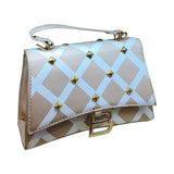 Checkered Shoulder Bag with "B" Logo - Glagil