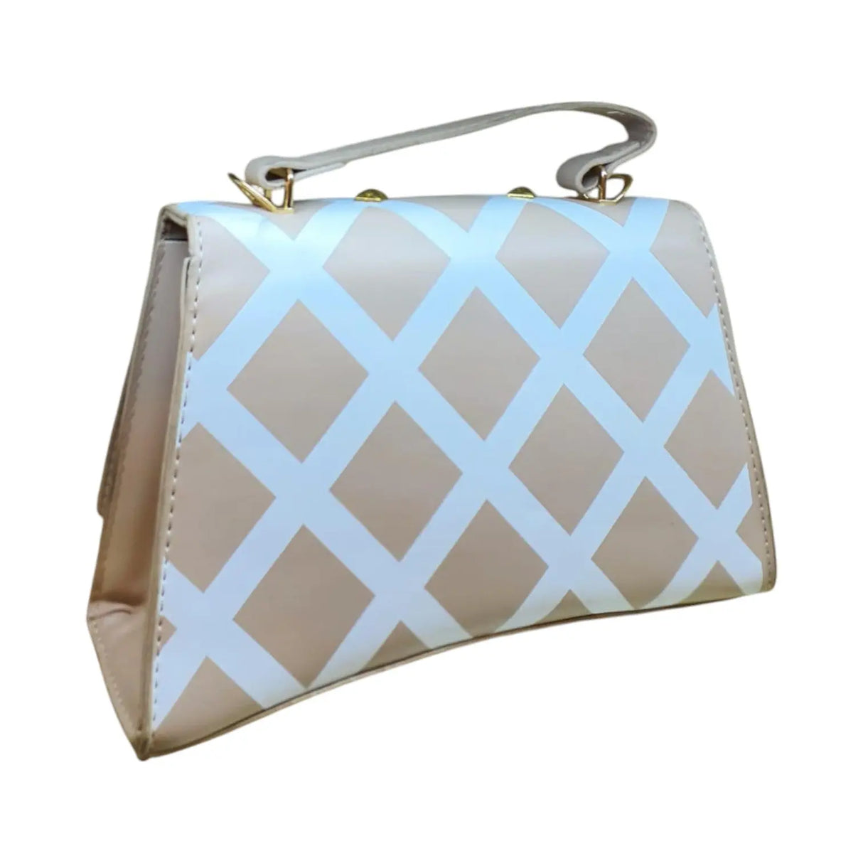 Checkered Shoulder Bag with "B" Logo - Glagil