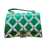 Checkered Shoulder Bag with "B" Logo - Glagil