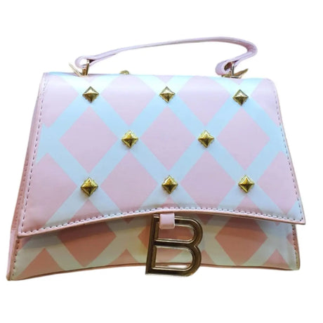 Checkered Shoulder Bag with "B" Logo - Glagil