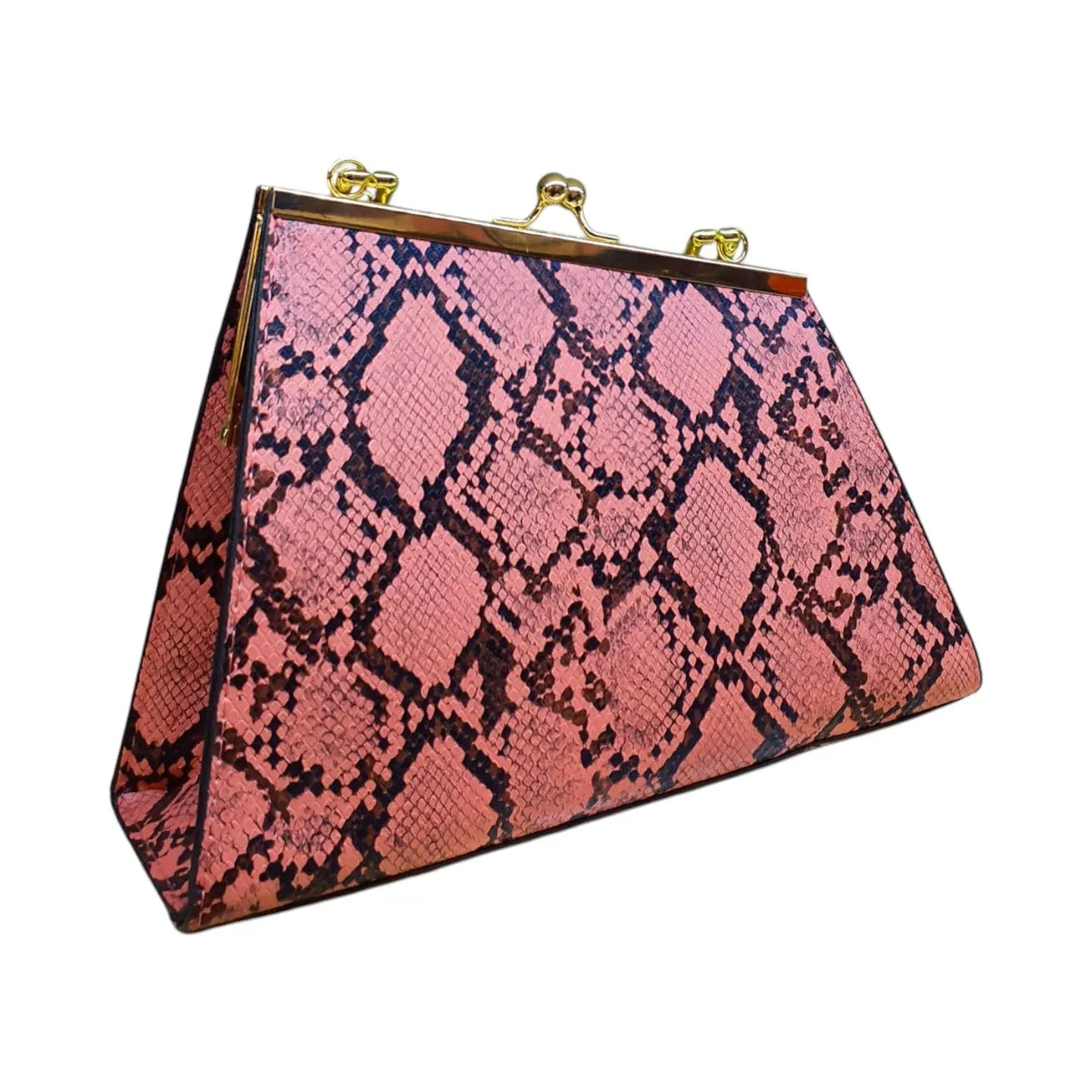 Snake Print Handbag with Gold Chain - Glagil