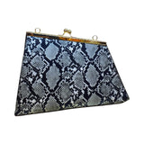 Snake Print Handbag with Gold Chain - Glagil