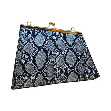 Snake Print Handbag with Gold Chain - Glagil